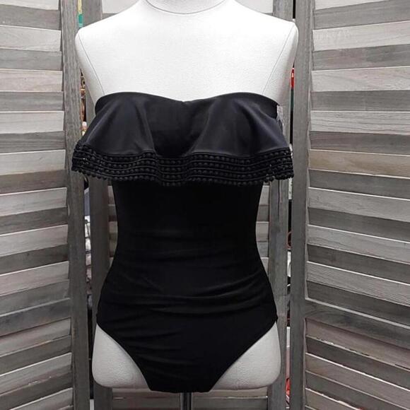 Women's Crochet Flounce High Coverage One Piece Swimsuit | Kona Sol™ | Small - Picture 1 of 13